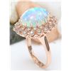 Image 5 : 8.58 CTW Natural Opal 14K Solid Rose Gold Diamond Ring