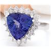 Image 2 : 6.57 CTW Natural Tanzanite 18K Solid White Gold Diamond Ring