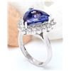Image 4 : 6.57 CTW Natural Tanzanite 18K Solid White Gold Diamond Ring