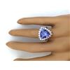 Image 5 : 6.57 CTW Natural Tanzanite 18K Solid White Gold Diamond Ring