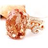 Image 2 : 13.39 CTW Natural Morganite 18K Solid Rose Gold Diamond Ring