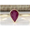 Image 1 : 0.60 CTW Natural Ruby Ring In 14k Yellow Gold