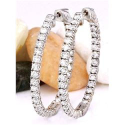3.00 CTW Natural Diamond 18K Solid White Gold Earrings