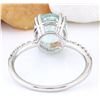 Image 3 : 4.32 CTW Natural Aquamarine 18K Solid White Gold Diamond Ring