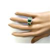 Image 4 : 4.56 CTW Natural Emerald And Diamond Ring In 18K Yellow Gold