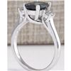 Image 3 : 2.47 CTW Natural Blue Sapphire Diamond Ring 14K Solid White Gold