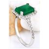 Image 3 : 4.18 CTW Natural Emerald 18K Solid White Gold Diamond Ring