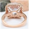 Image 4 : 11.87 CTW Natural Kunzite 18K Solid Rose Gold Diamond Ring