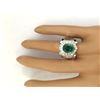Image 5 : 3.30 CTW Natural Emerald 14K Solid White Gold Diamond Ring