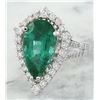 Image 2 : 6.15 CTW Emerald 18K White Gold Diamond Ring