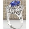Image 3 : 4.46 CTW Natural Tanzanite And Diamond Ring In 14K White Gold