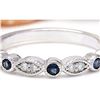 Image 1 : 0.20 CTW Natural Sapphire 14K Solid White Gold Diamond Ring