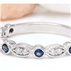 Image 2 : 0.20 CTW Natural Sapphire 14K Solid White Gold Diamond Ring