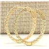 Image 2 : 2.00 CTW Natural Diamond Hoop Earrings 18K Solid Yellow Gold