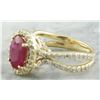 Image 4 : 3.04 CTW Ruby 18K Yellow Gold Diamond Ring