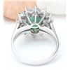 Image 3 : 3.55 CTW Natural Emerald 14K Solid White Gold Diamond Ring
