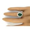 Image 5 : 3.55 CTW Natural Emerald 14K Solid White Gold Diamond Ring
