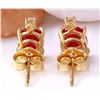 Image 4 : 1.76 CTW Natural Ruby 18K Solid Yellow Gold Diamond Stud Earrings