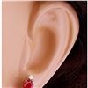 Image 5 : 1.76 CTW Natural Ruby 18K Solid Yellow Gold Diamond Stud Earrings