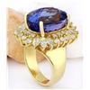 Image 4 : 18.75 CTW Natural Tanzanite 14K Solid Yellow Gold Diamond Ring