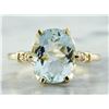 Image 1 : 3.70 CTW Aquamarine 14K Yellow Gold Diamond Ring