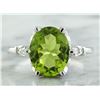 Image 1 : 3.41 CTW Peridot 18K White Gold Diamond Ring