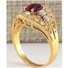 Image 3 : 1.15 CTW Natural Ruby And Diamond Ring 14K Solid Yellow Gold