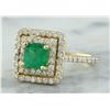Image 2 : 1.55 CTW Emerald 18K Yellow Gold Diamond Ring