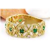 Image 2 : 0.45 CTW Natural Emerald 14K Solid Yellow Gold Diamond Ring