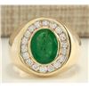 Image 1 : 4.50 CTW Natural Emerald And Diamond Ring In 18K Yellow Gold