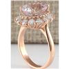 Image 3 : 5.66 CTW Natural Morganite And Diamond Ring 14K Solid Rose Gold
