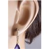 Image 3 : 4.65 CTW Natural Tanzanite And Diamond Earrings 18K Solid Yellow Gold