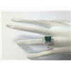 Image 4 : 4.08 CTW Natural Emerald And Diamond Ring In 14K White Gold
