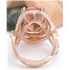 Image 4 : 11.51 CTW Natural Morganite 18K Solid Rose Gold Diamond Ring