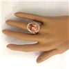 Image 6 : 11.51 CTW Natural Morganite 18K Solid Rose Gold Diamond Ring