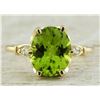 Image 1 : 3.41 CTW Peridot 14K Yellow Gold Diamond Ring