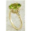 Image 3 : 3.41 CTW Peridot 14K Yellow Gold Diamond Ring