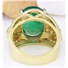 Image 3 : 5.67 CTW Natural Emerald 14K Solid Yellow Gold Diamond Ring