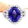 Image 1 : 10.36 CTW Natural Tanzanite 14K Solid White Gold Diamond Ring