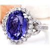 Image 2 : 10.36 CTW Natural Tanzanite 14K Solid White Gold Diamond Ring