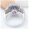 Image 3 : 10.36 CTW Natural Tanzanite 14K Solid White Gold Diamond Ring