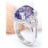 Image 4 : 10.36 CTW Natural Tanzanite 14K Solid White Gold Diamond Ring
