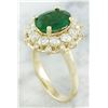Image 3 : 3.16 CTW Emerald 18K Yellow Gold Diamond Ring