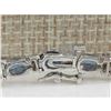 Image 2 : 12.80 CTW Natural Blue Sapphire Diamond Bracelet 14K Solid White Gold
