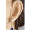 Image 3 : 3.97 CTW Natural Tanzanite And Diamond Earrings 14K Solid White Gold