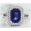 Image 1 : 5.23 CTW Tanzanite 14K White Gold Diamond Ring