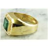 Image 6 : 4.26 CTW Mens Emerald 18K Yellow Gold Diamond Ring