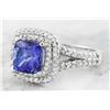 Image 2 : 2.45 CTW Tanzanite 18K White Diamond Ring