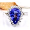 Image 1 : 4.07 CTW Natural Tanzanite 18K Solid White Gold Diamond Ring