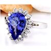 Image 2 : 4.07 CTW Natural Tanzanite 18K Solid White Gold Diamond Ring